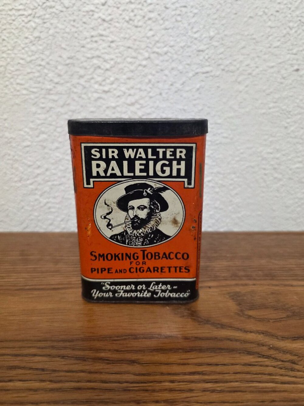 Vintage and Collectible Sir Walter Raleigh Smoking Tobacco Tin Size 4 1/2" x 3"